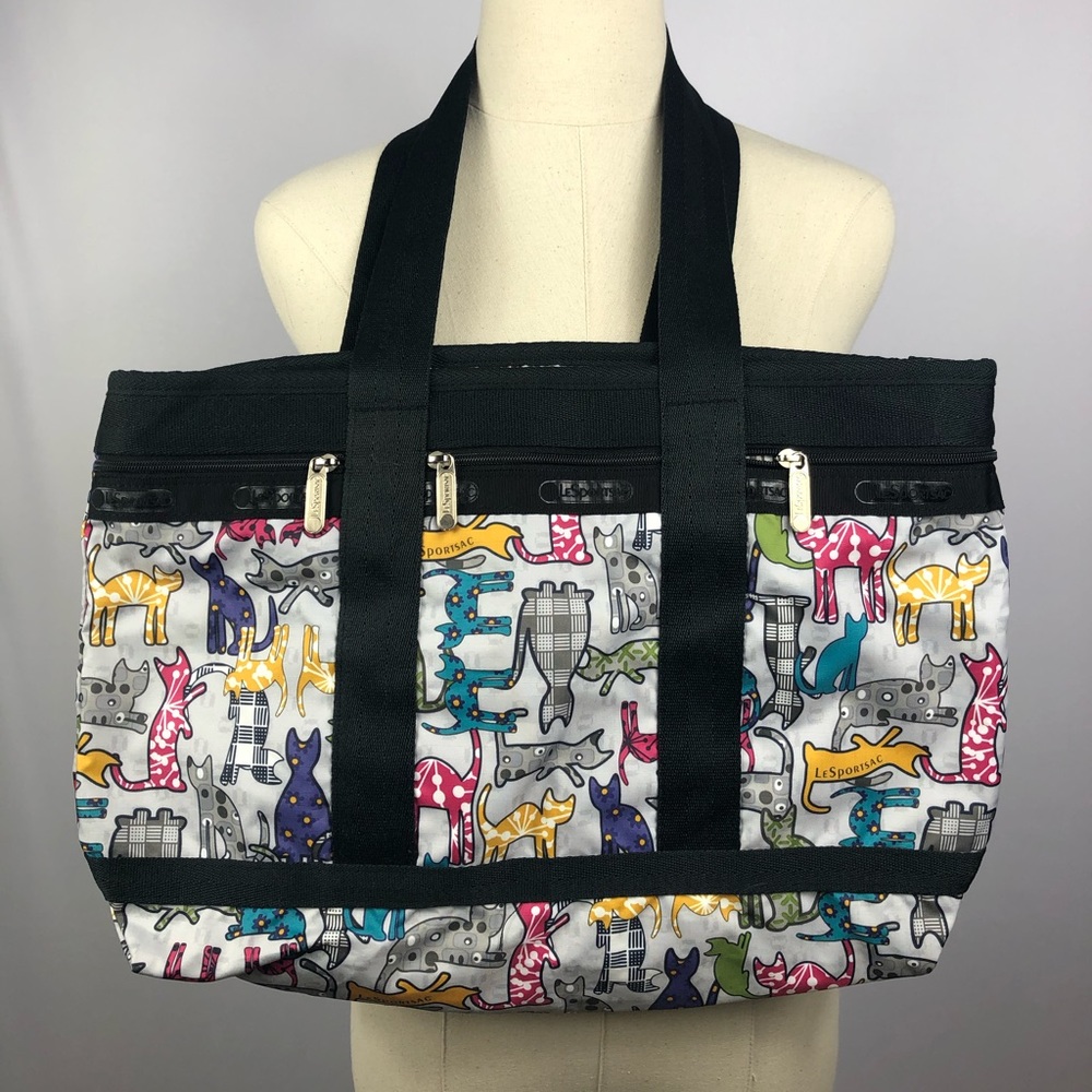 Lesportsac Cat Meow Medium Travel Tote with Cosmetic Pouch